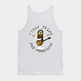 I Love Jesus And Mandolin Christian Worship Funny Tank Top